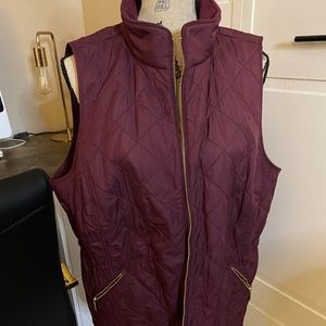 Talbots Maroon Quilted Vest